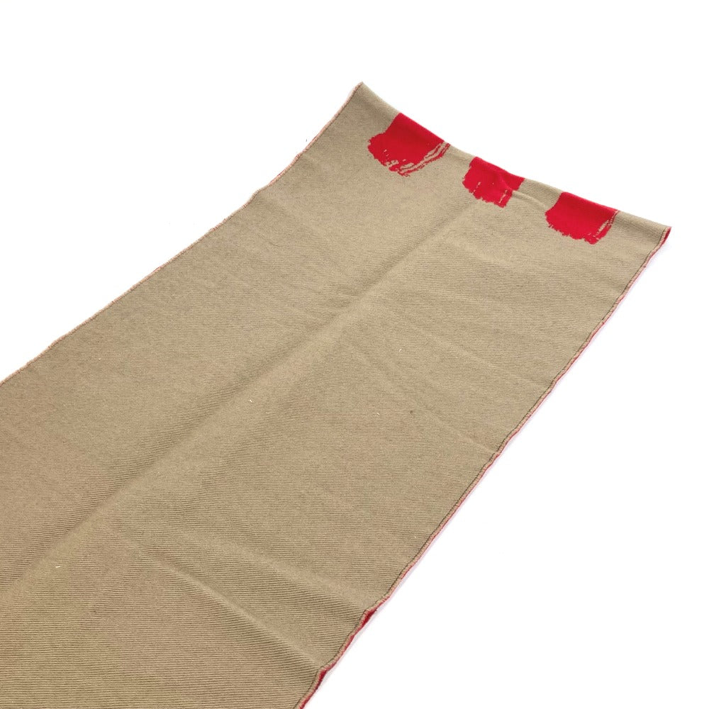 BURBERRY Scarf 8037534 Wool, Silk Brown fringe scarf Women Used Authentic