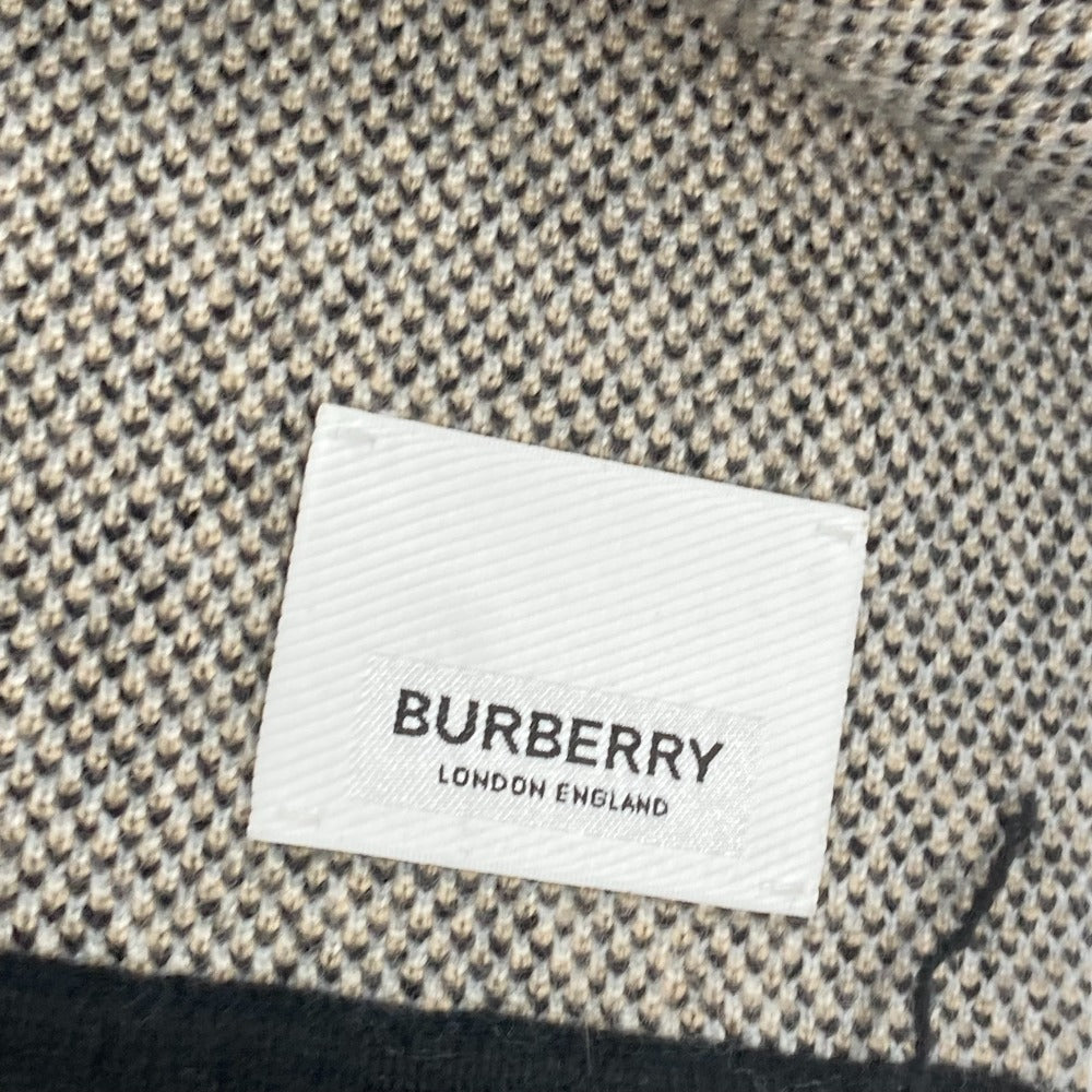 BURBERRY Scarf 8021740 cashmere beige border logo Women Used Authentic
