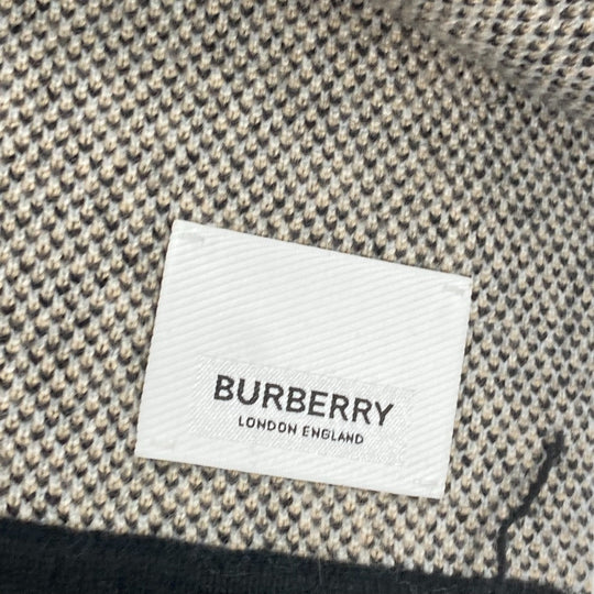 BURBERRY Scarf 8021740 cashmere beige border logo Women Used Authentic