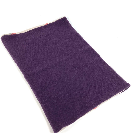 BURBERRY Scarf wool purple check Snood Women Used Authentic