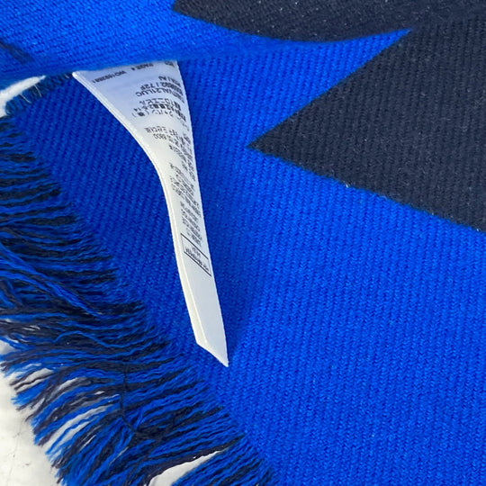 BURBERRY Scarf 8059892 wool blue logo fringe mens Used Authentic