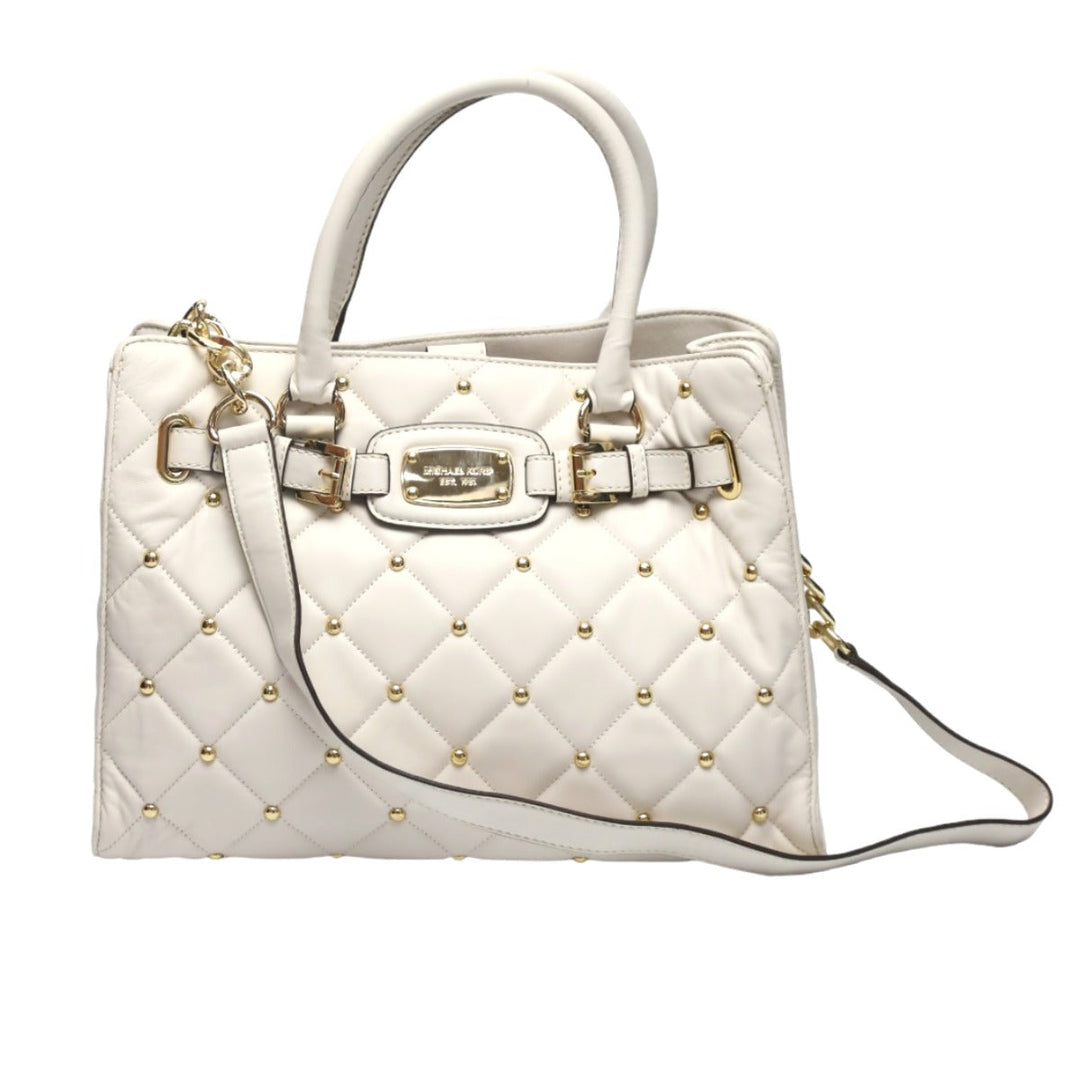 MICHAEL KORS Handbag Calfskin white 2WAYShoulder Bag Women Used Authentic
