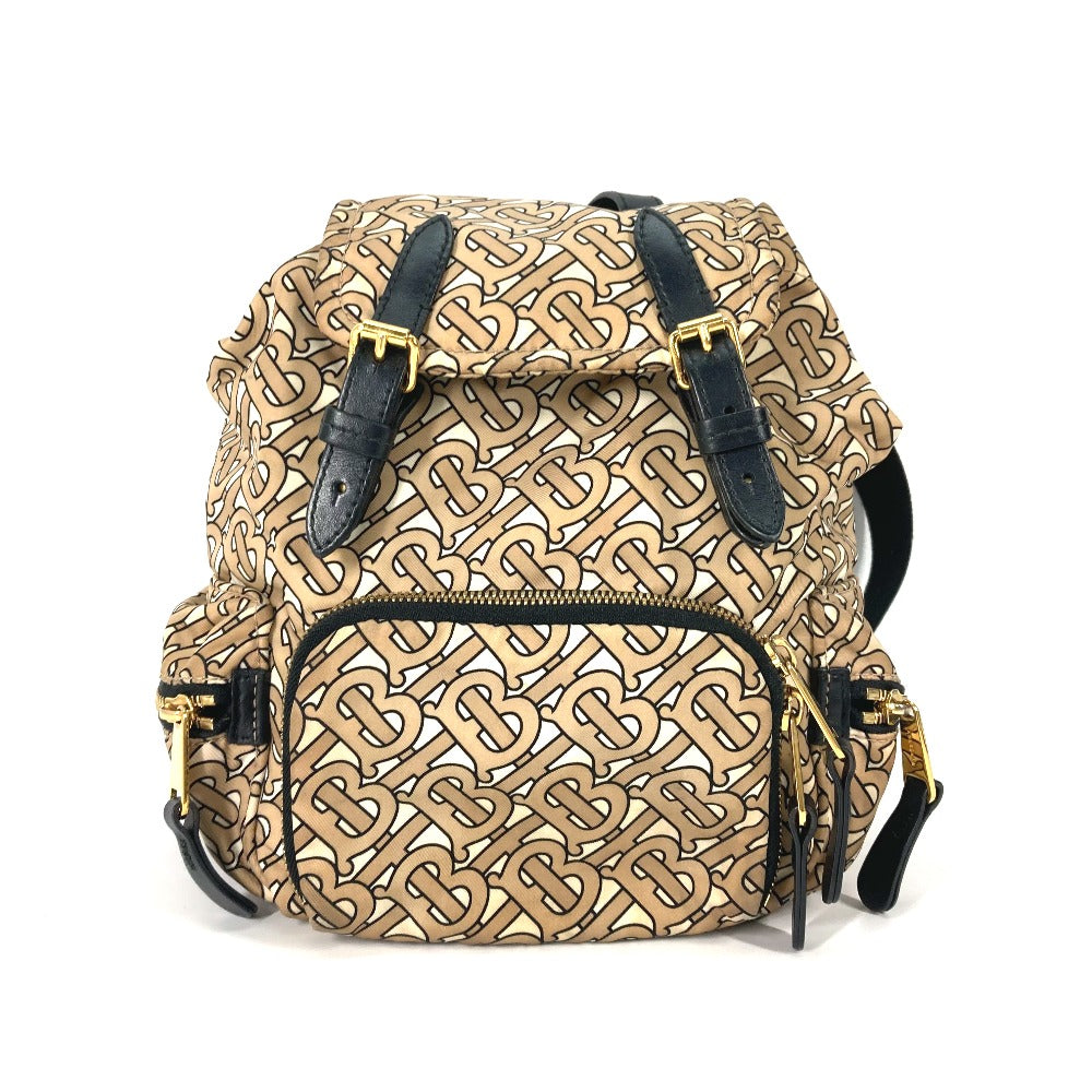 BURBERRY Backpack 8017168 Nylon beige mini TB logo Women Used Authentic