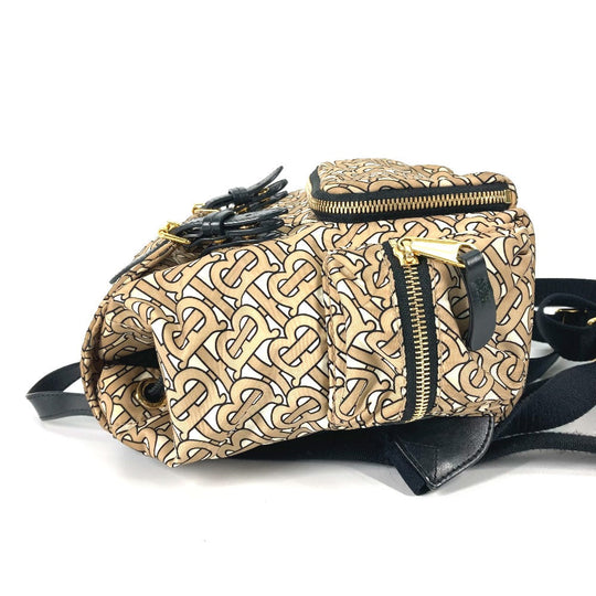 BURBERRY Backpack 8017168 Nylon beige mini TB logo Women Used Authentic