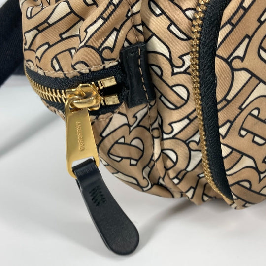 BURBERRY Backpack 8017168 Nylon beige mini TB logo Women Used Authentic