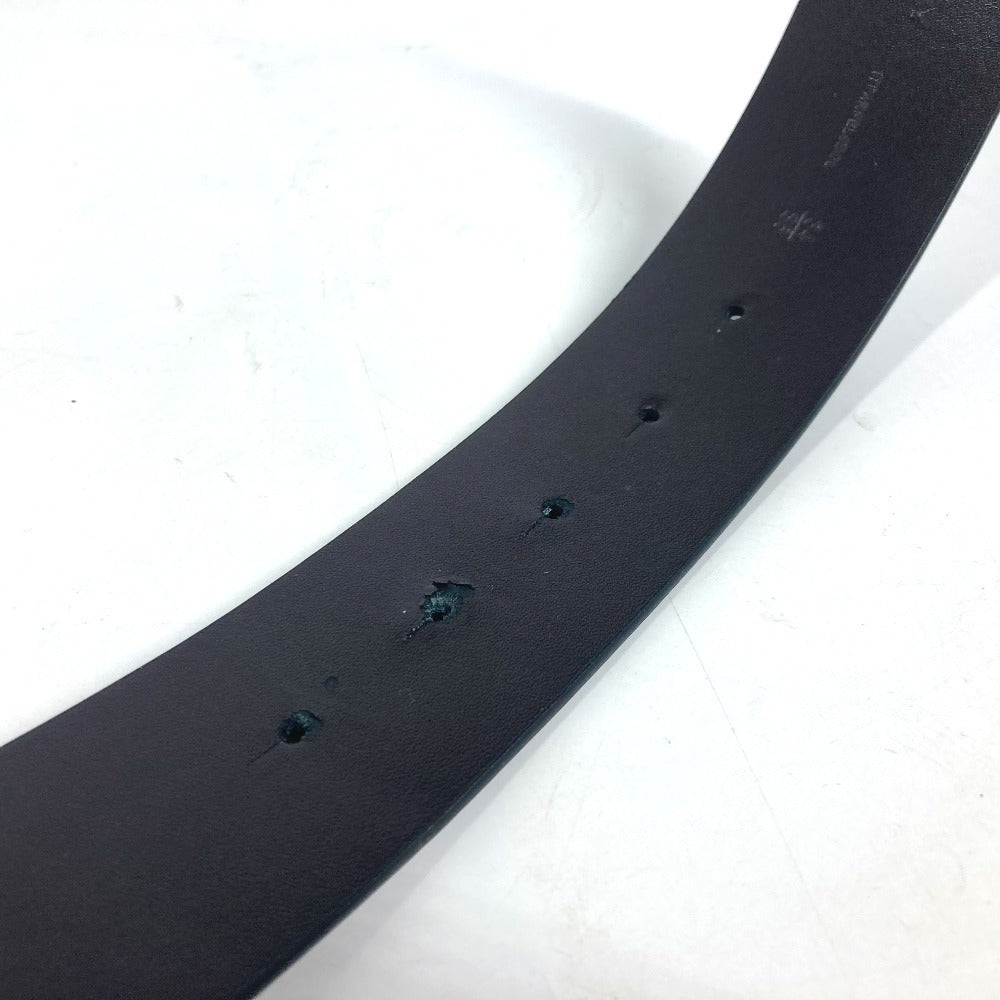 BURBERRY belt leather black TB logo mens 85 Used Authentic