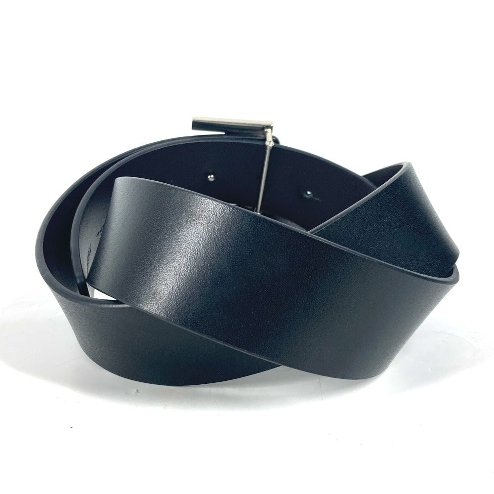 BURBERRY belt leather black TB logo mens 85 Used Authentic