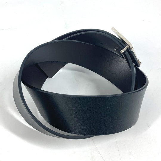 BURBERRY belt leather black TB logo mens 85 Used Authentic