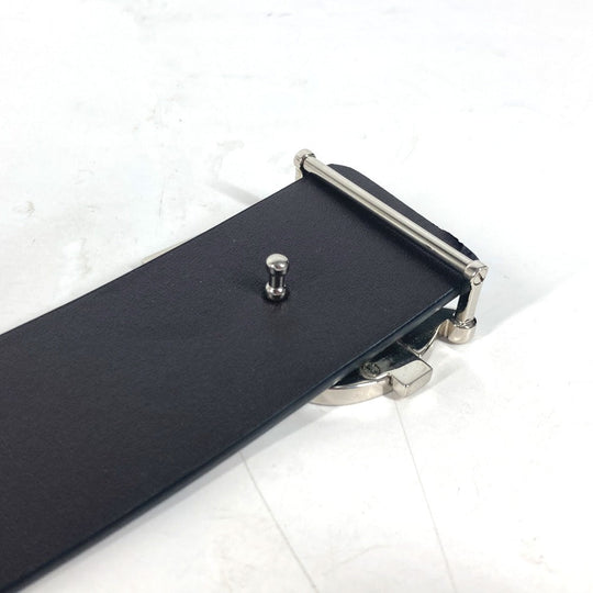 BURBERRY belt leather black TB logo mens 85 Used Authentic