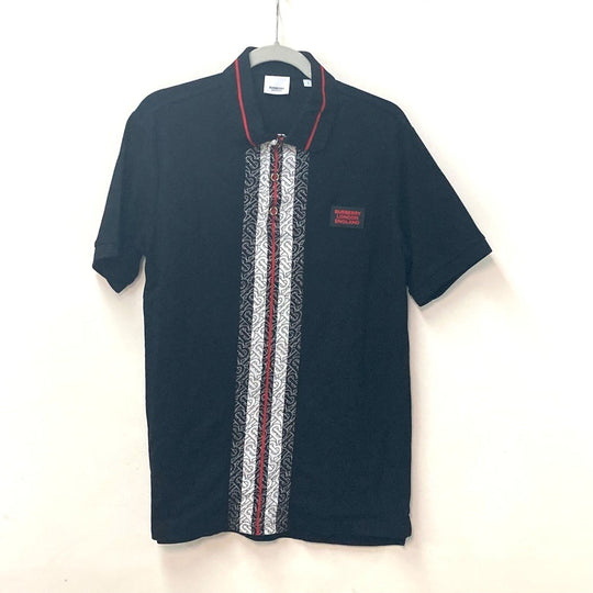 BURBERRY Short sleeve polo shirt 8027016 cotton black apparel tops short sleeves Monogram TB Stripe mens S Used Authentic