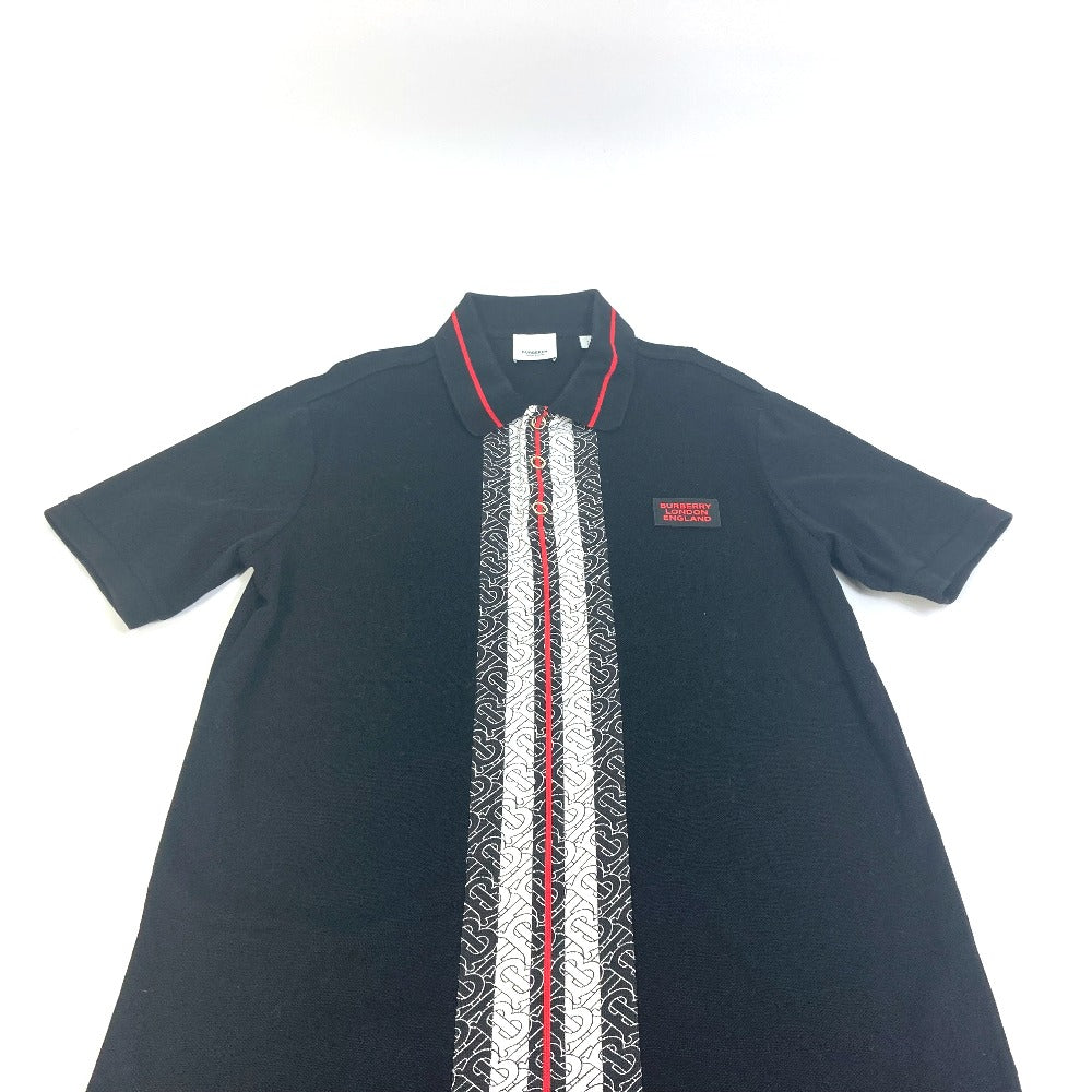 BURBERRY Short sleeve polo shirt 8027016 cotton black apparel tops short sleeves Monogram TB Stripe mens S Used Authentic