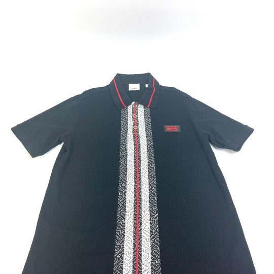 BURBERRY Short sleeve polo shirt 8027016 cotton black apparel tops short sleeves Monogram TB Stripe mens S Used Authentic