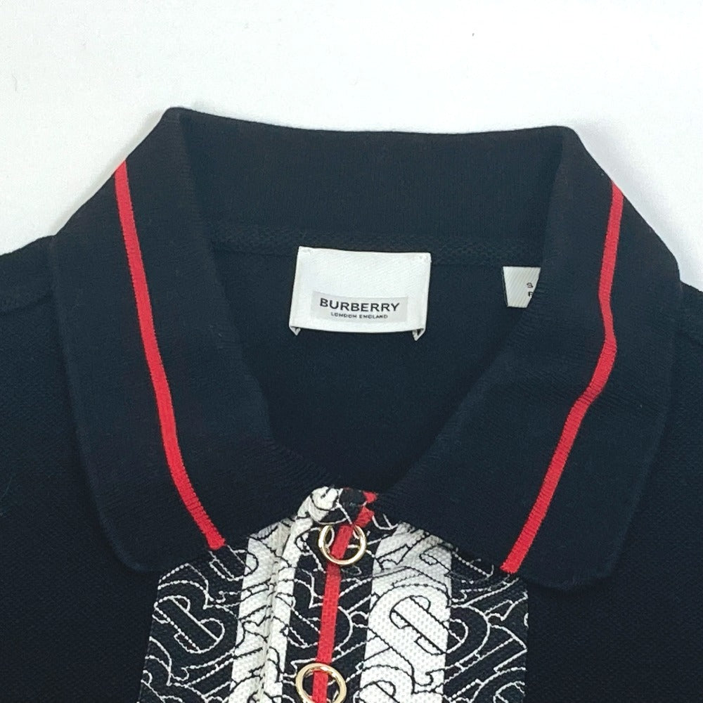BURBERRY Short sleeve polo shirt 8027016 cotton black apparel tops short sleeves Monogram TB Stripe mens S Used Authentic