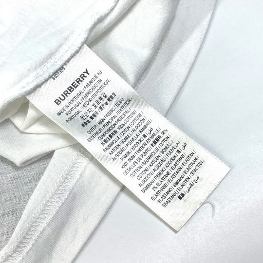 BURBERRY Short sleeve T-shirt 8037303 cotton white LOVE mens M Used Authentic