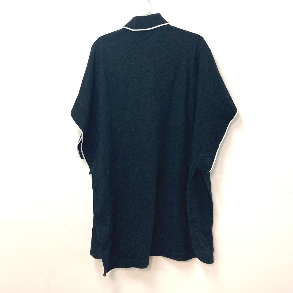 BURBERRY poncho 8015131 cotton black outer TB logo bicolor Women S Used Authentic