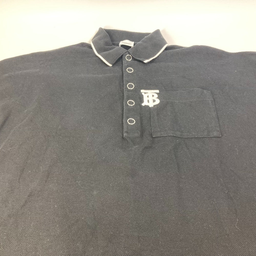 BURBERRY poncho 8015131 cotton black outer TB logo bicolor Women S Used Authentic