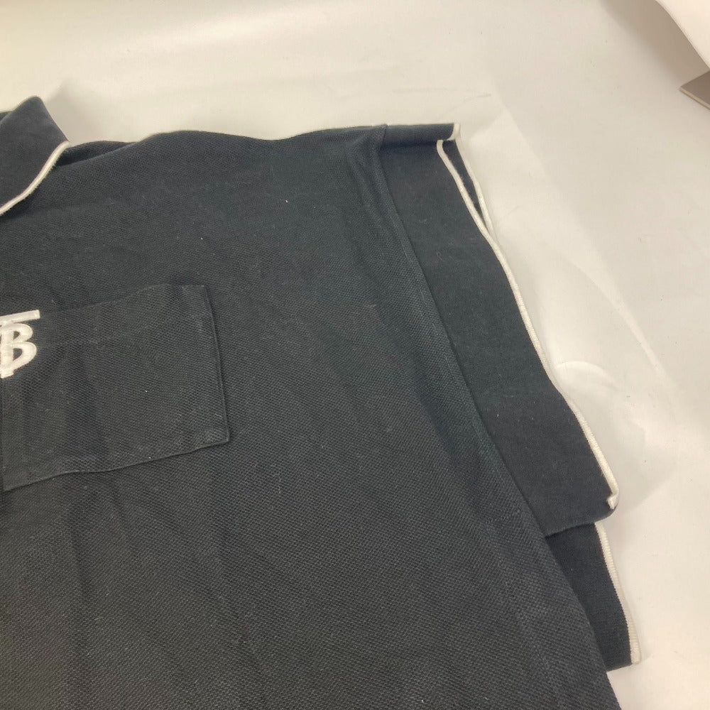 BURBERRY poncho 8015131 cotton black outer TB logo bicolor Women S Used Authentic