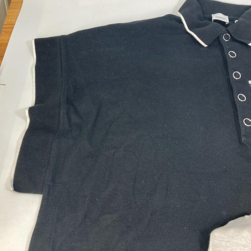 BURBERRY poncho 8015131 cotton black outer TB logo bicolor Women S Used Authentic