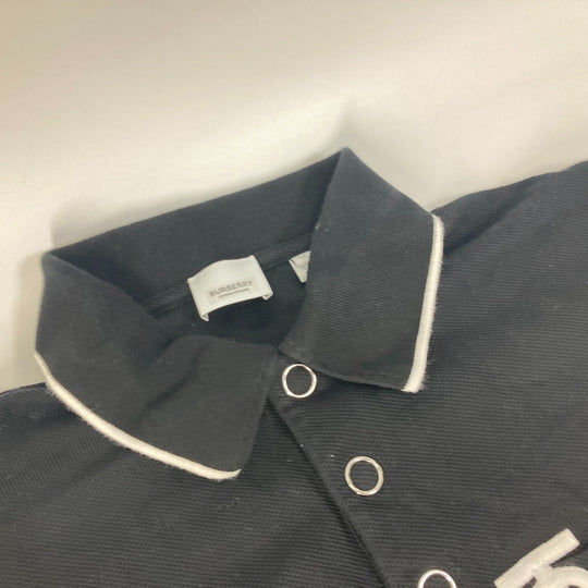 BURBERRY poncho 8015131 cotton black outer TB logo bicolor Women S Used Authentic