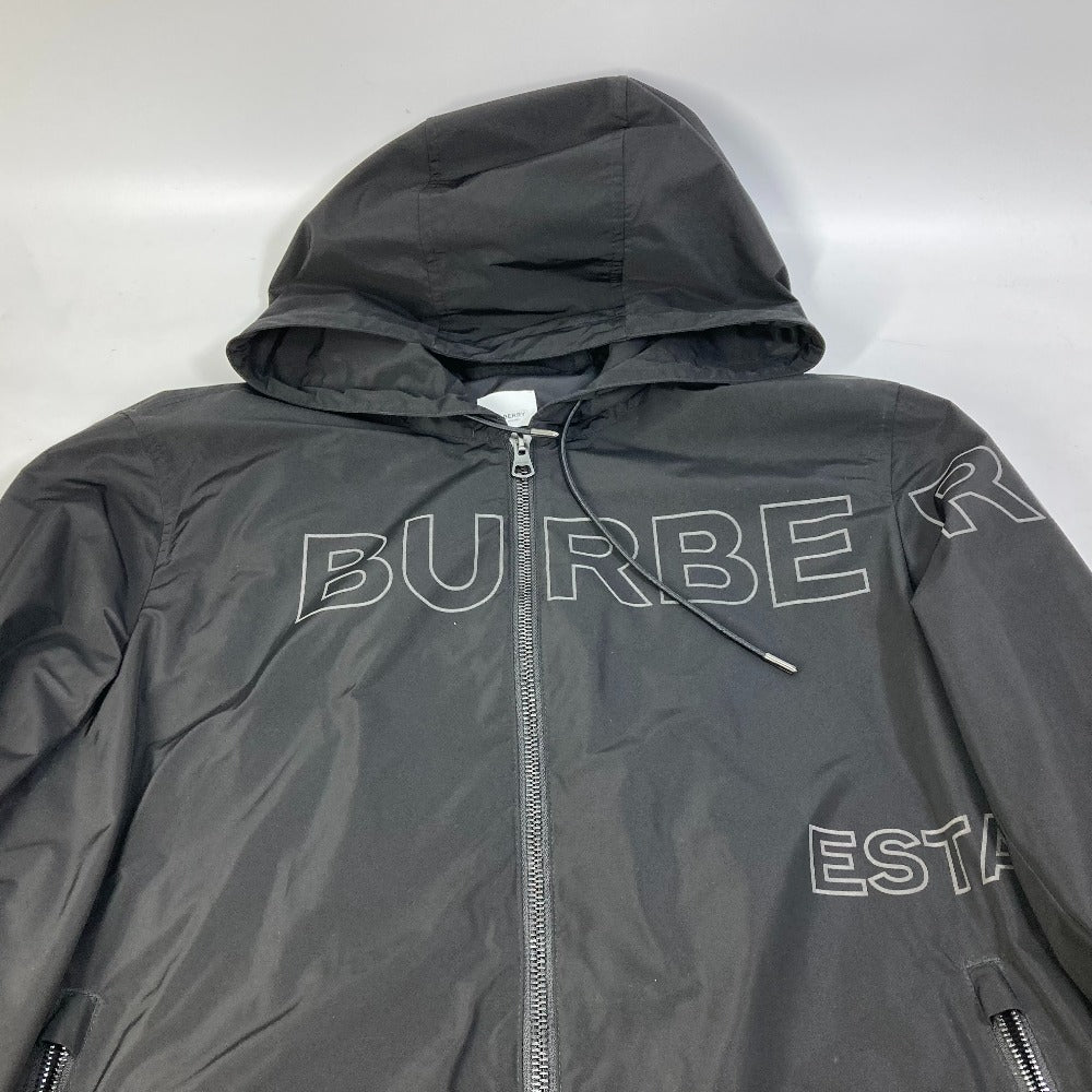 BURBERRY Jacket Nylon black Outer Apparel Long Sleeve Tops Check Inside hoodie logo mens ‚k Used Authentic