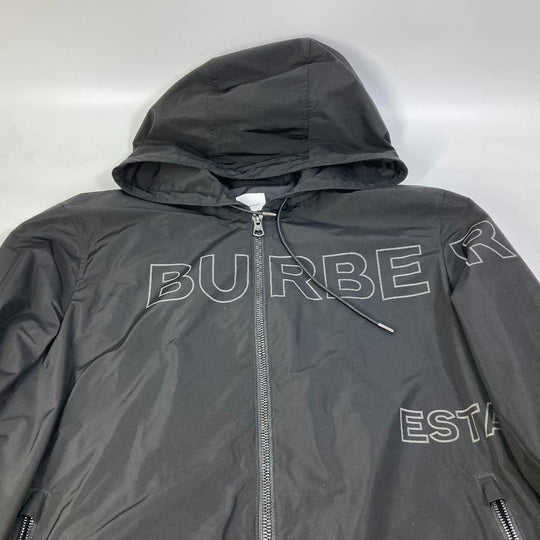 BURBERRY Jacket Nylon black Outer Apparel Long Sleeve Tops Check Inside hoodie logo mens ‚k Used Authentic