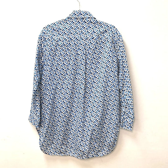 BURBERRY one piece 8048813 cotton blue Long sleeve apparel TB shirt dress logo Women IT 34 Used Authentic