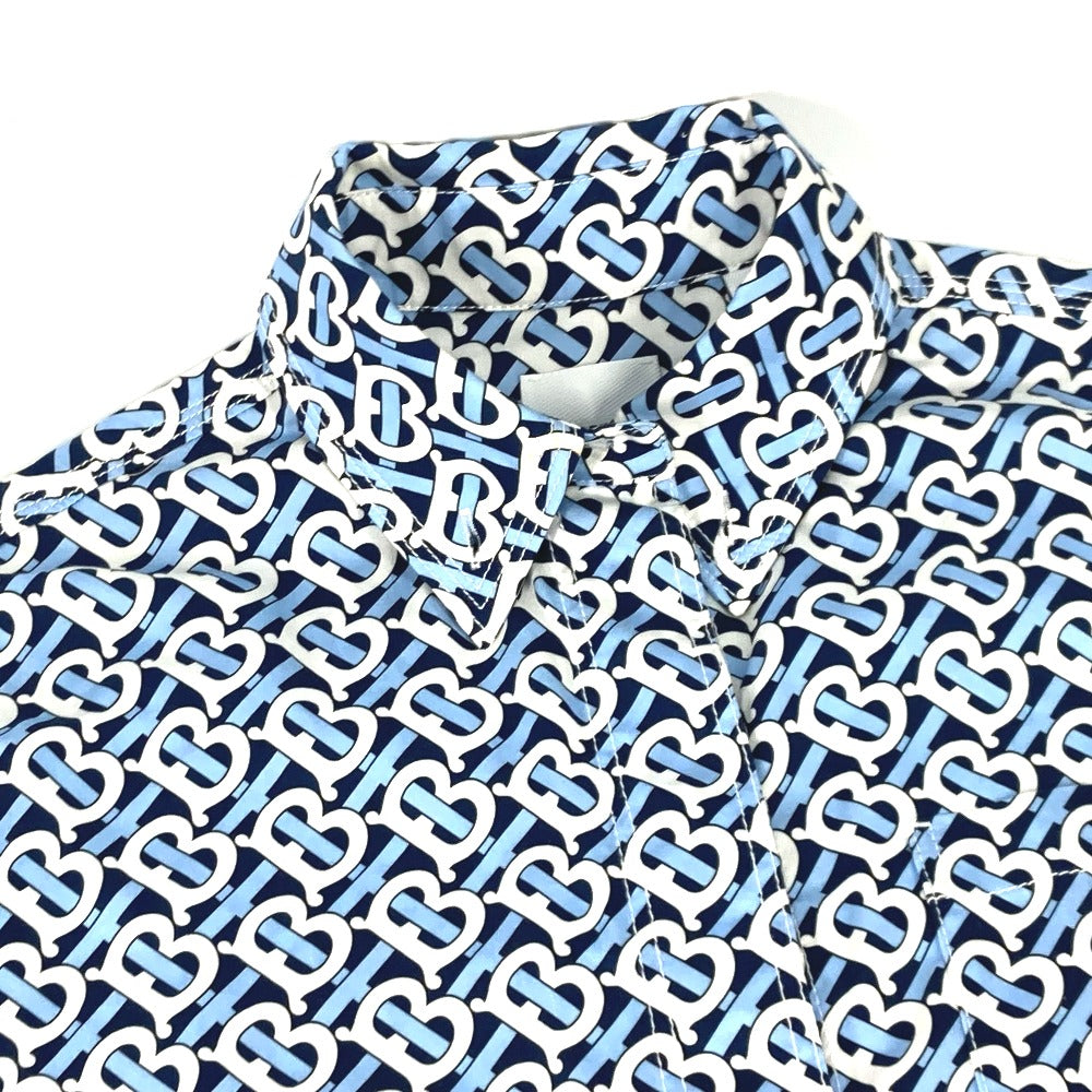 BURBERRY one piece 8048813 cotton blue Long sleeve apparel TB shirt dress logo Women IT 34 Used Authentic