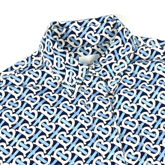 BURBERRY one piece 8048813 cotton blue Long sleeve apparel TB shirt dress logo Women IT 34 Used Authentic