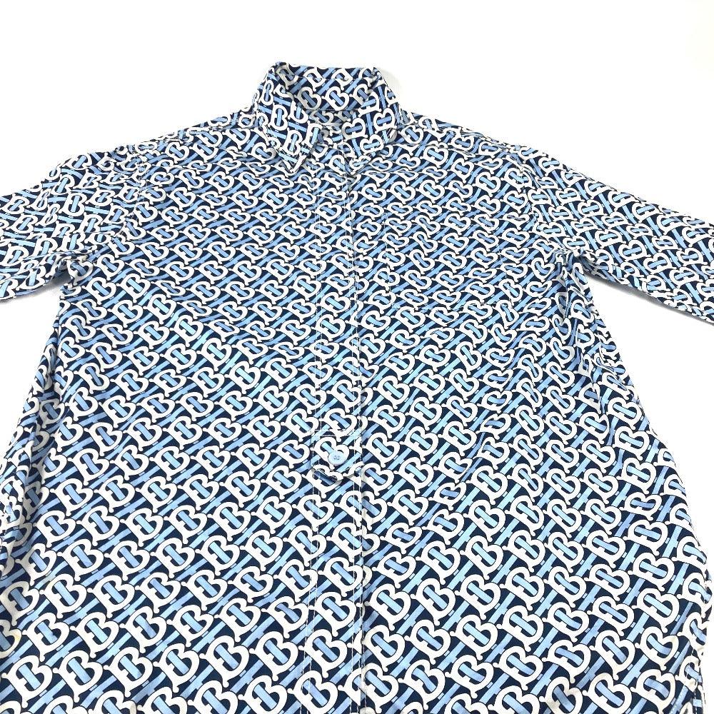 BURBERRY one piece 8048813 cotton blue Long sleeve apparel TB shirt dress logo Women IT 34 Used Authentic