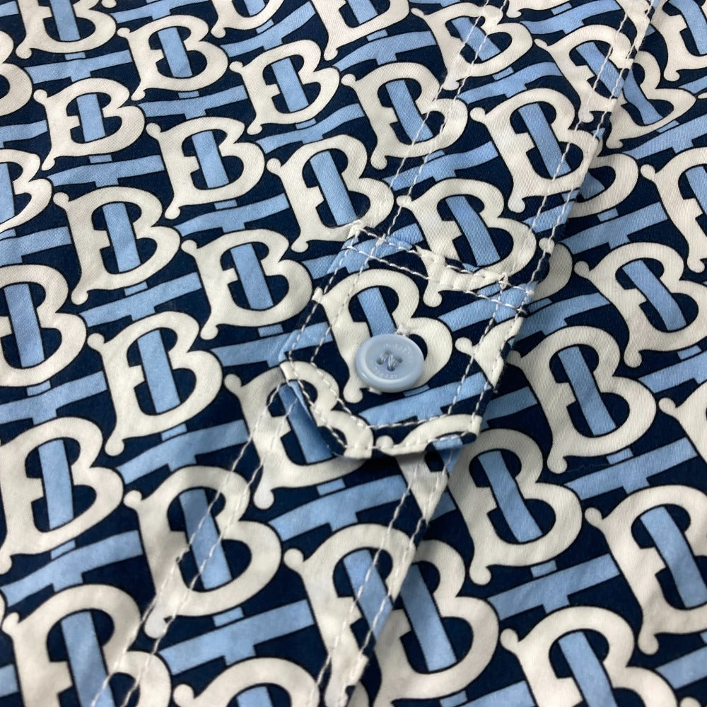 BURBERRY one piece 8048813 cotton blue Long sleeve apparel TB shirt dress logo Women IT 34 Used Authentic