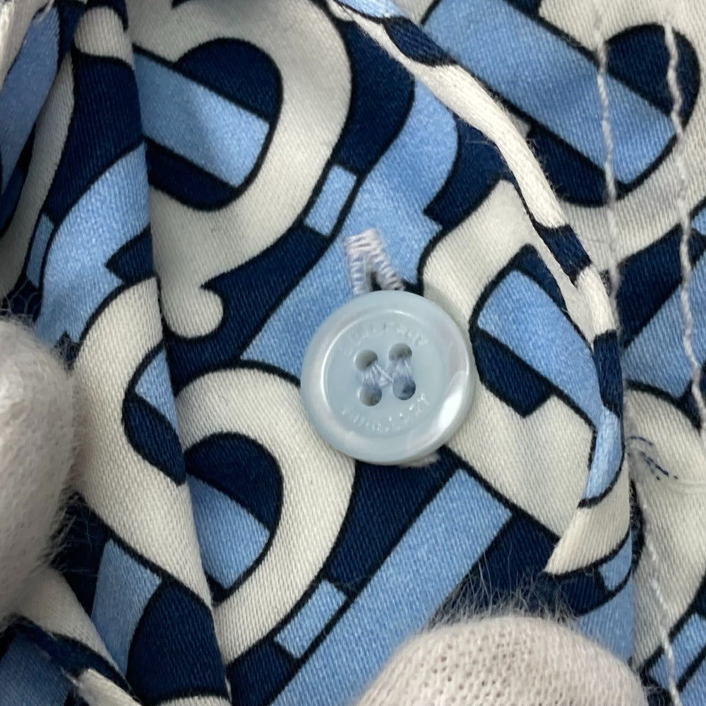 BURBERRY one piece 8048813 cotton blue Long sleeve apparel TB shirt dress logo Women IT 34 Used Authentic