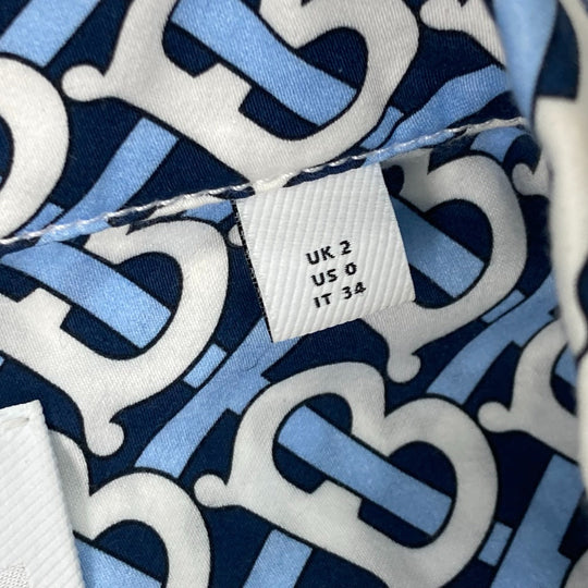 BURBERRY one piece 8048813 cotton blue Long sleeve apparel TB shirt dress logo Women IT 34 Used Authentic