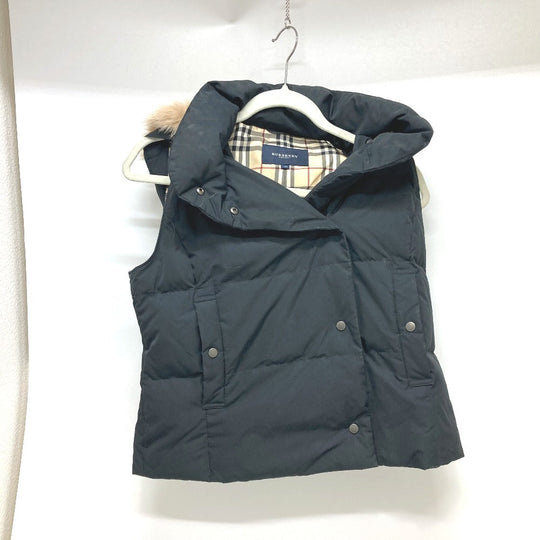 BURBERRY Down vest Nylon black London Women 40 Used Authentic