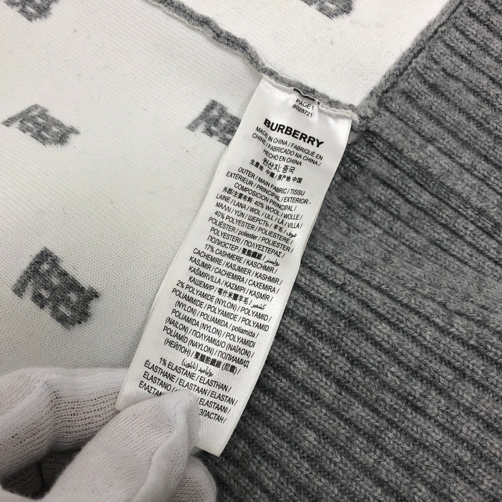 BURBERRY cardigan 8028721 wool gray TB logo all-over pattern SP