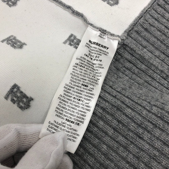 BURBERRY cardigan 8028721 wool gray TB logo all-over pattern SP