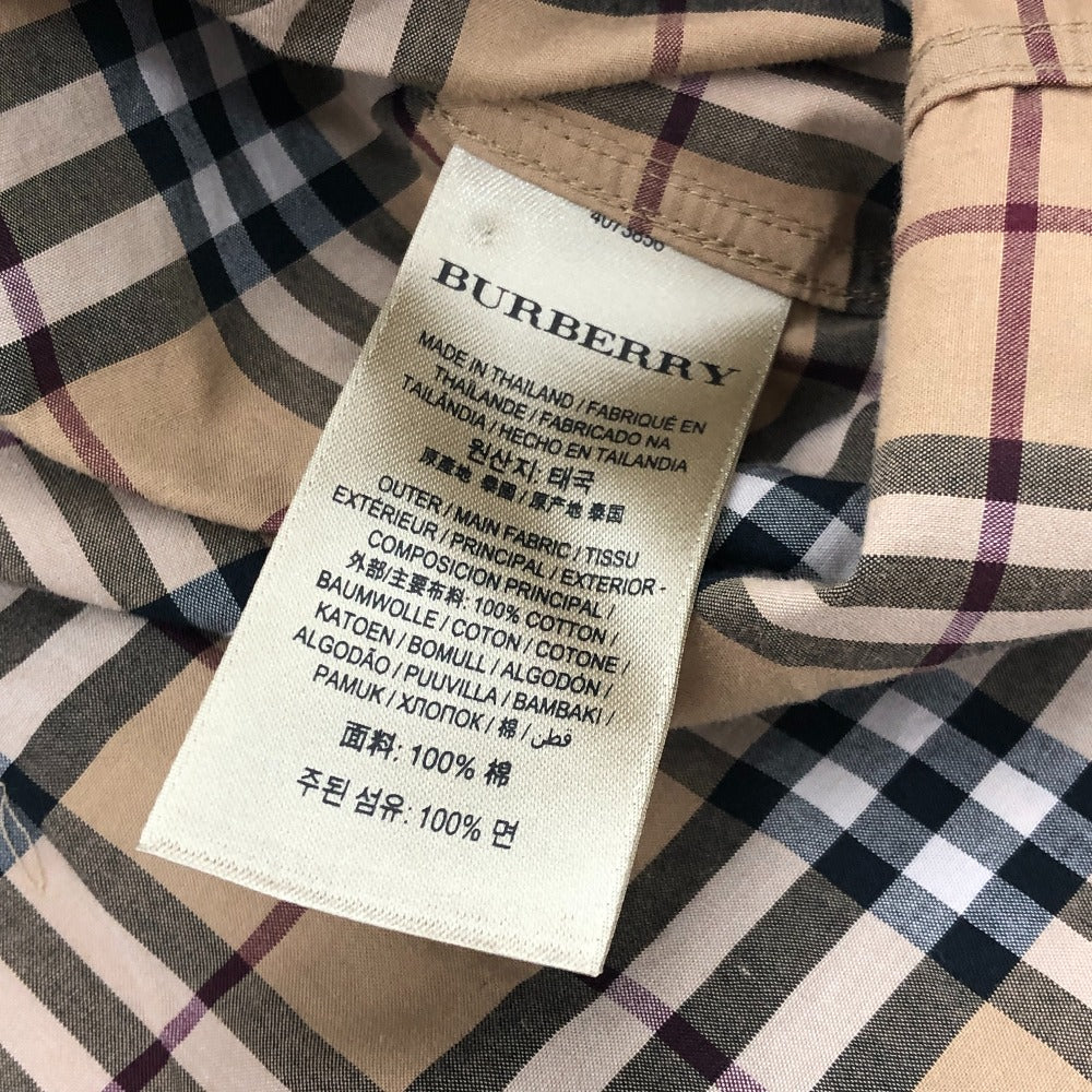 BURBERRY Long sleeve shirt cotton beige Check Pattern Women M Used Authentic