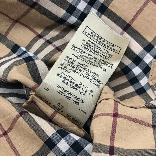 BURBERRY Long sleeve shirt cotton beige Check Pattern Women M Used Authentic