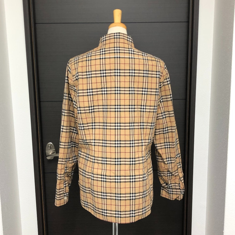 BURBERRY Long sleeve shirt cotton beige Check Pattern Women M Used Authentic