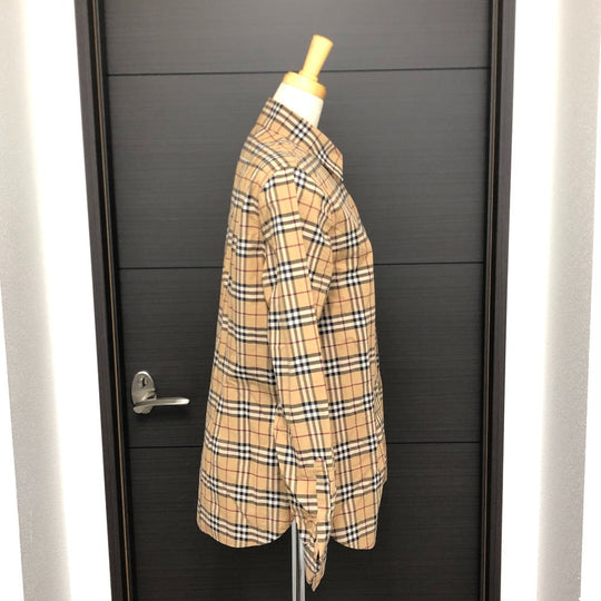BURBERRY Long sleeve shirt cotton beige Check Pattern Women M Used Authentic