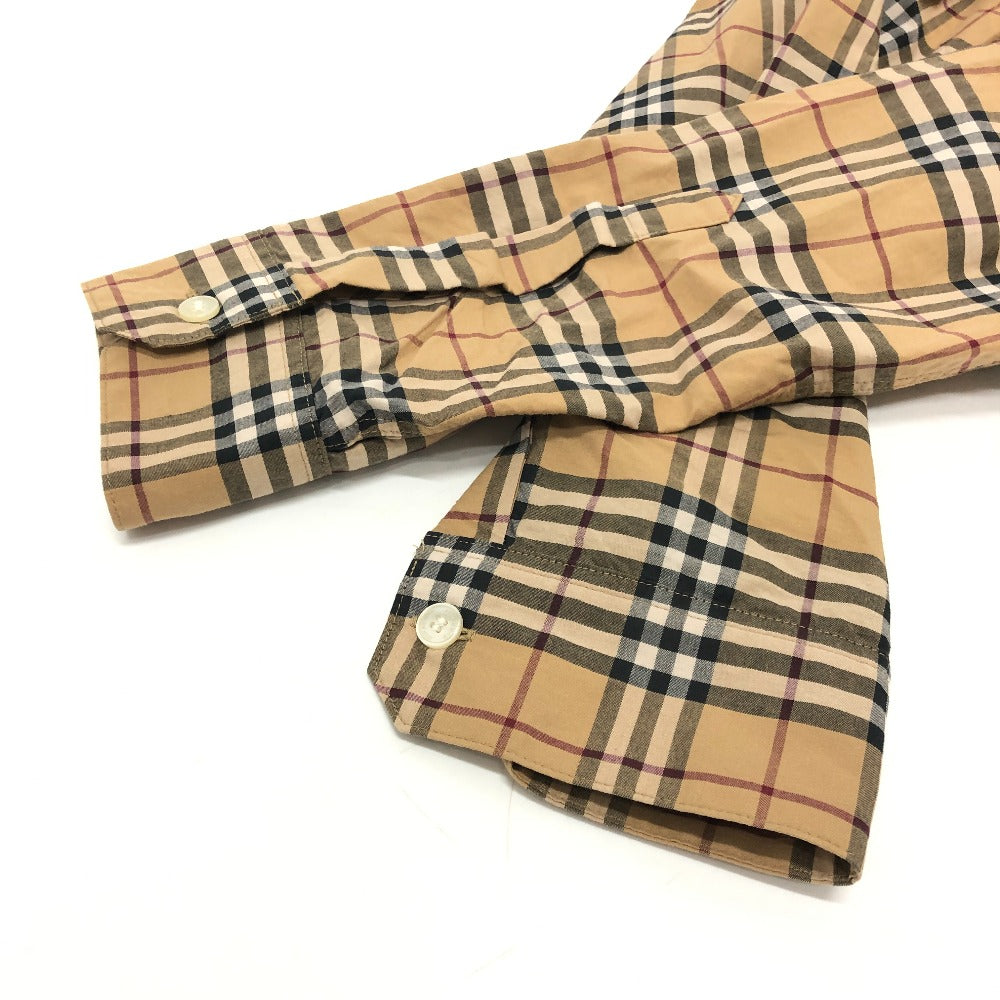 BURBERRY Long sleeve shirt cotton beige Check Pattern Women M Used Authentic