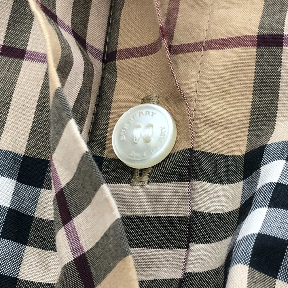 BURBERRY Long sleeve shirt cotton beige Check Pattern Women M Used Authentic