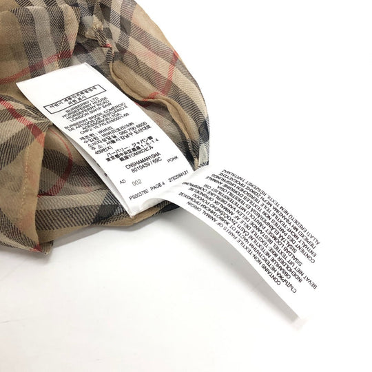 BURBERRY Long sleeve shirt cotton beige Check Pattern See-through Women 38 Used Authentic