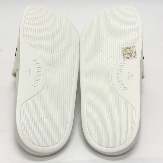 BURBERRY Sandals rubber white Two-tone beach sandals logo KINGDOM Women 37 Used Authentic