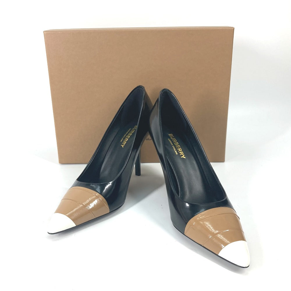 BURBERRY pumps 8008584 leather beige Tricolor color Women 37.5 Used Authentic