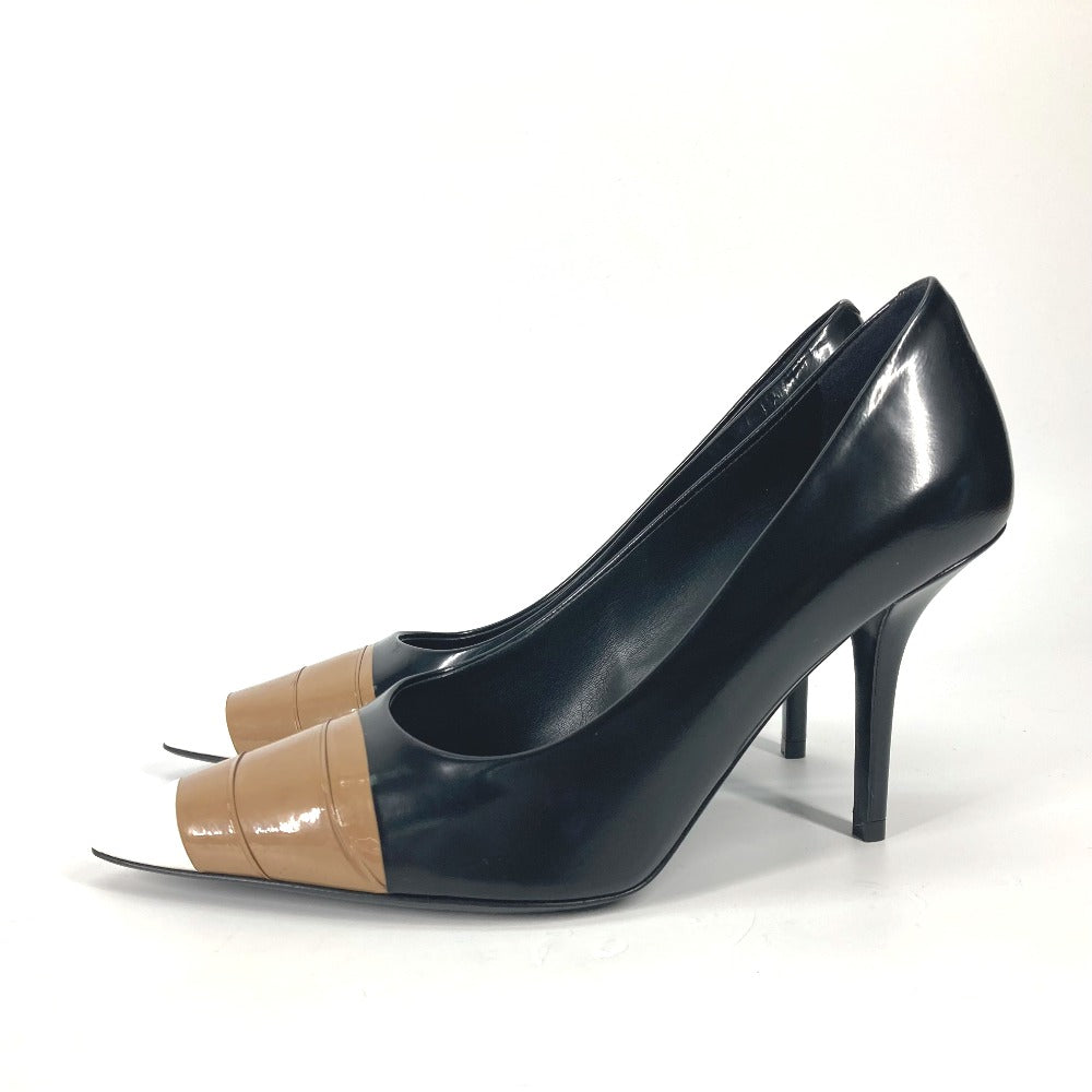 BURBERRY pumps 8008584 leather beige Tricolor color Women 37.5 Used Authentic