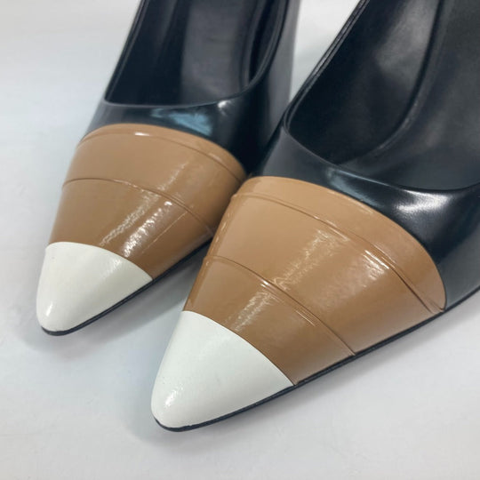 BURBERRY pumps 8008584 leather beige Tricolor color Women 37.5 Used Authentic