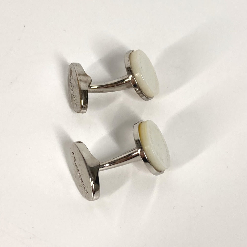 BURBERRY cuffs metal Silver logo mens Used Authentic