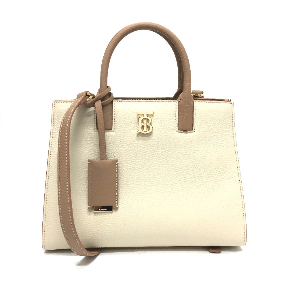 BURBERRY Handbag 8072522 leather White x beige BT Bicolor