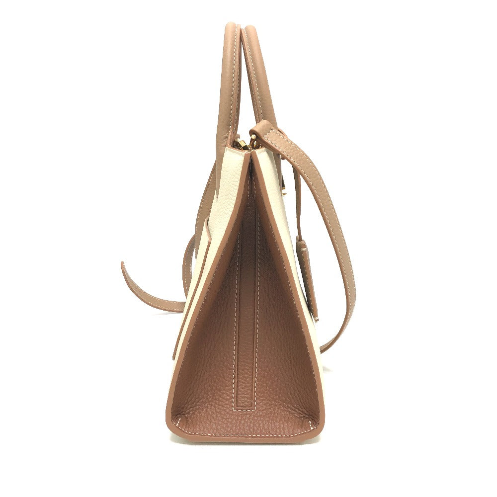 BURBERRY Handbag 8072522 leather White x beige BT Bicolor