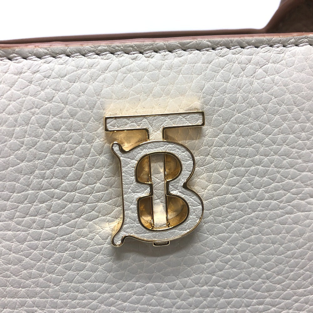 BURBERRY Handbag 8072522 leather White x beige BT Bicolor